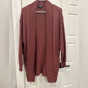 Express Textured Open Knit Caridgan Size XS Petite (Oversized) Mauve
